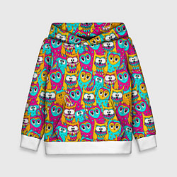 Детская толстовка Разноцветные совы