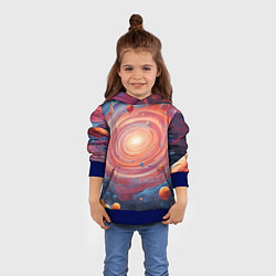 Толстовка-худи детская Галактика в спирали, цвет: 3D-синий — фото 2
