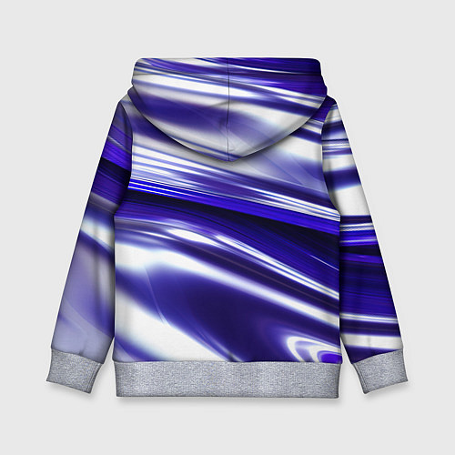 Детская толстовка Белая синяя абстракция волнами / 3D-Меланж – фото 2