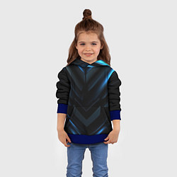 Толстовка-худи детская Синий мир абстракции, цвет: 3D-синий — фото 2