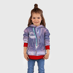Толстовка-худи детская Унесенные призраками- дракон и девочка, цвет: 3D-красный — фото 2
