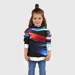 Толстовка-худи детская Синяя и красная абстракция, цвет: 3D-белый — фото 2