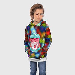 Толстовка-худи детская Liverpool все logo неон, цвет: 3D-белый — фото 2