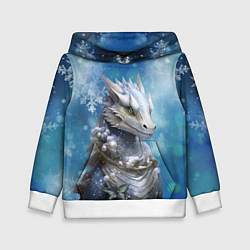 Толстовка-худи детская Зимний дракон, цвет: 3D-белый