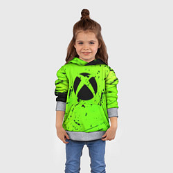 Толстовка-худи детская Xbox кислотный стиль, цвет: 3D-меланж — фото 2
