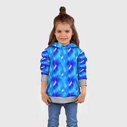 Толстовка-худи детская Синее пиксельное полотно, цвет: 3D-меланж — фото 2