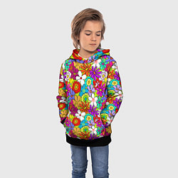 Толстовка-худи детская Floral multicolour, цвет: 3D-черный — фото 2