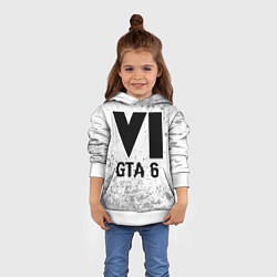Толстовка-худи детская GTA 6 glitch на светлом фоне, цвет: 3D-белый — фото 2