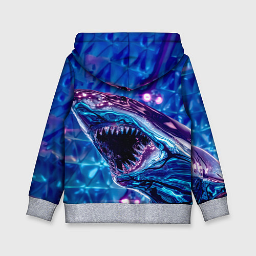 Детская толстовка Фиолетовая акула / 3D-Меланж – фото 2