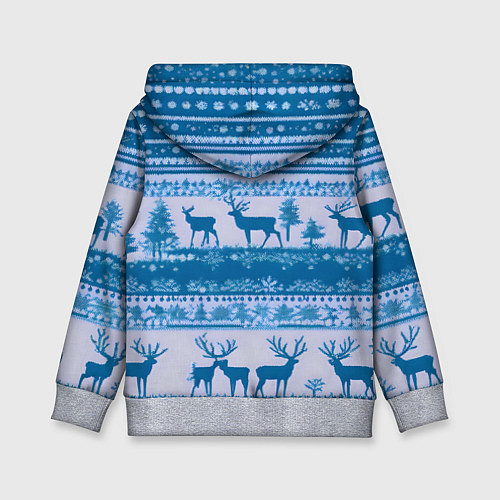 Детская толстовка Синие олени / 3D-Меланж – фото 2