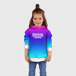 Толстовка-худи детская Stranger Things gradient colors, цвет: 3D-белый — фото 2