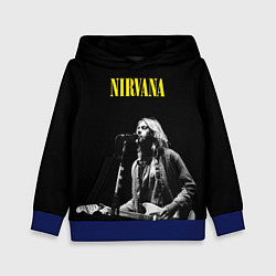Толстовка-худи детская Группа Nirvana Курт Кобейн, цвет: 3D-синий