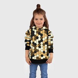 Толстовка-худи детская Камуфляж гексагон коричневый, цвет: 3D-черный — фото 2