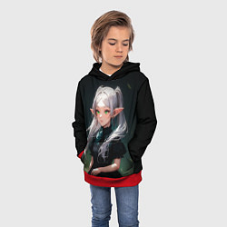 Толстовка-худи детская Фриерен во тьме, цвет: 3D-красный — фото 2