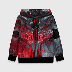 Толстовка-худи детская Каменная адская броня красная, цвет: 3D-черный