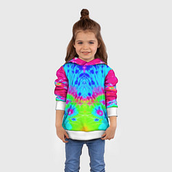 Толстовка-худи детская Tie-Dye abstraction, цвет: 3D-белый — фото 2