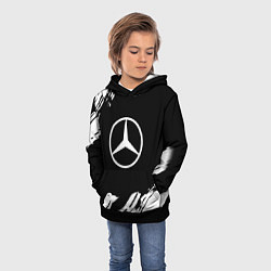 Толстовка-худи детская Mercedes benz краски спорт, цвет: 3D-черный — фото 2