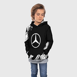 Толстовка-худи детская Mercedes benz краски спорт, цвет: 3D-меланж — фото 2