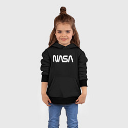 Толстовка-худи детская NASA space logo, цвет: 3D-черный — фото 2