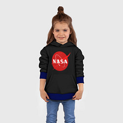 Толстовка-худи детская NASA redlogo space usa, цвет: 3D-синий — фото 2