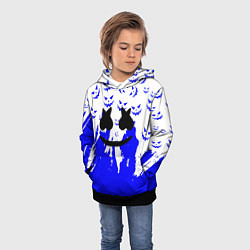 Толстовка-худи детская Marshmello dj blue pattern music band, цвет: 3D-черный — фото 2