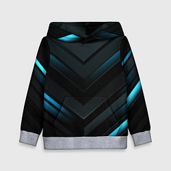 Детская толстовка Синее неоновое свечение геометрическая темная абст