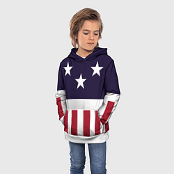 Толстовка-худи детская Флаг Америки, цвет: 3D-белый — фото 2