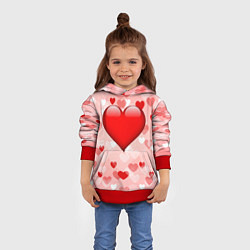Толстовка-худи детская Огромное сердце, цвет: 3D-красный — фото 2