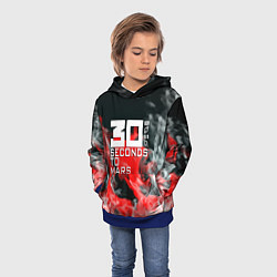 Толстовка-худи детская Seconds to mars fire, цвет: 3D-синий — фото 2