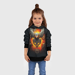 Толстовка-худи детская Огненный символ орла, цвет: 3D-черный — фото 2