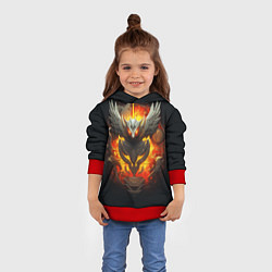 Толстовка-худи детская Огненный символ орла, цвет: 3D-красный — фото 2
