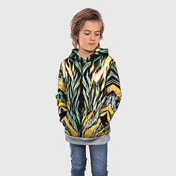 Толстовка-худи детская Камень и жёлтый огонь, цвет: 3D-меланж — фото 2