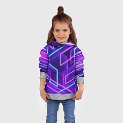 Толстовка-худи детская Neon Geometric, цвет: 3D-меланж — фото 2