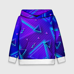 Толстовка-худи детская Neon Pattern colored, цвет: 3D-белый