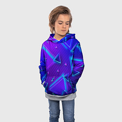 Толстовка-худи детская Neon Pattern colored, цвет: 3D-меланж — фото 2