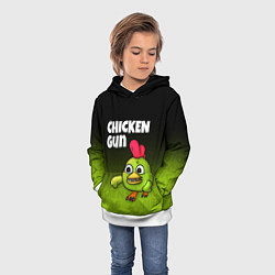 Толстовка-худи детская Chicken Gun - Zombie Chicken, цвет: 3D-белый — фото 2