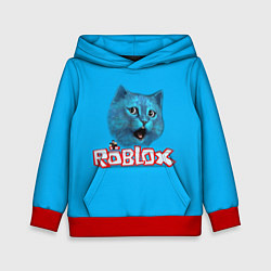 Толстовка-худи детская Roblox синий кот, цвет: 3D-красный