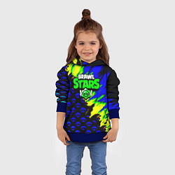 Толстовка-худи детская Brawl stars кислотное лого, цвет: 3D-синий — фото 2