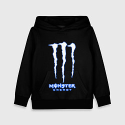 Толстовка-худи детская Monster energy голубой, цвет: 3D-черный