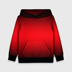 Толстовка-худи детская Градиент чёрно-красно-чёрный, цвет: 3D-черный