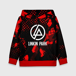 Толстовка-худи детская Linkin park краски текстуры, цвет: 3D-красный
