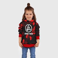 Толстовка-худи детская Linkin park краски текстуры, цвет: 3D-красный — фото 2