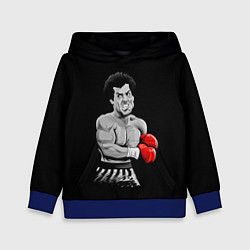 Толстовка-худи детская Rocky Balboa, цвет: 3D-синий