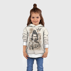 Толстовка-худи детская Vintage samurai, цвет: 3D-белый — фото 2