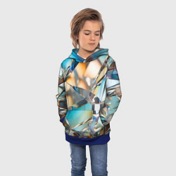 Толстовка-худи детская Грани стеклянного камня, цвет: 3D-синий — фото 2
