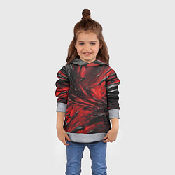 Толстовка-худи детская Чёрная и красная субстанция, цвет: 3D-меланж — фото 2