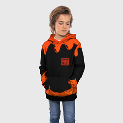Толстовка-худи детская PUBG orange splash, цвет: 3D-черный — фото 2