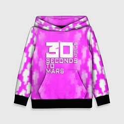 Толстовка-худи детская 30 seconds to mars pink, цвет: 3D-черный