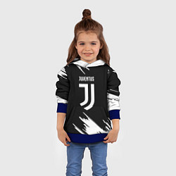 Толстовка-худи детская Juventus краски текстура, цвет: 3D-синий — фото 2