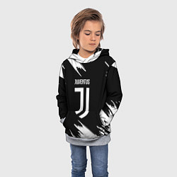 Толстовка-худи детская Juventus краски текстура, цвет: 3D-меланж — фото 2